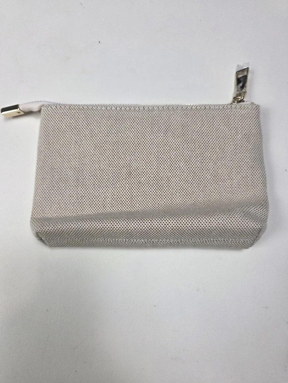 VERAFIELD Beige Canvas Zip Pouch NEW